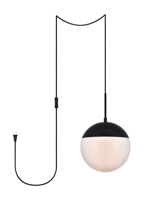 Elegant Lighting LDPG6032BK One Light Plug in Pendant, Black