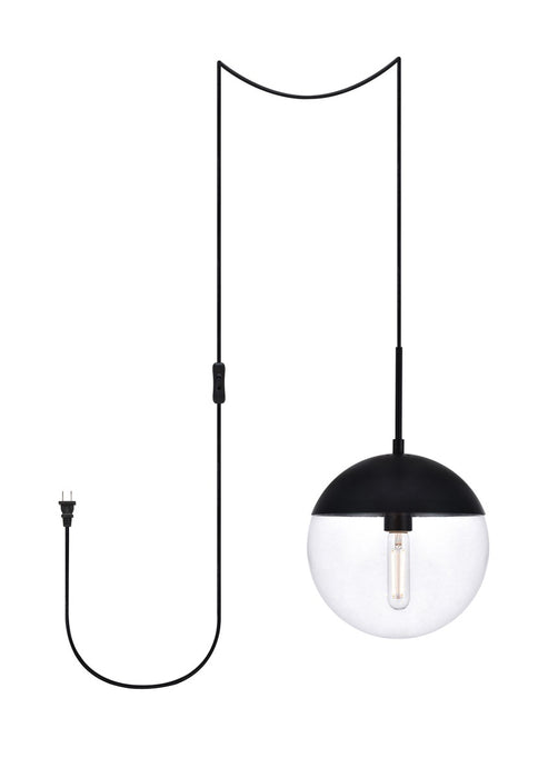 Elegant Lighting LDPG6033BK One Light Plug in Pendant, Black