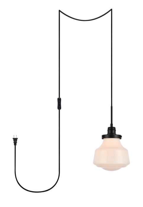 Elegant Lighting LDPG6255BK One Light Plug in Pendant, Black