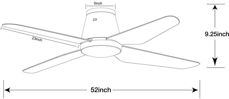 Beacon Lighting 21300101 52" Ceiling Fan, Matte White