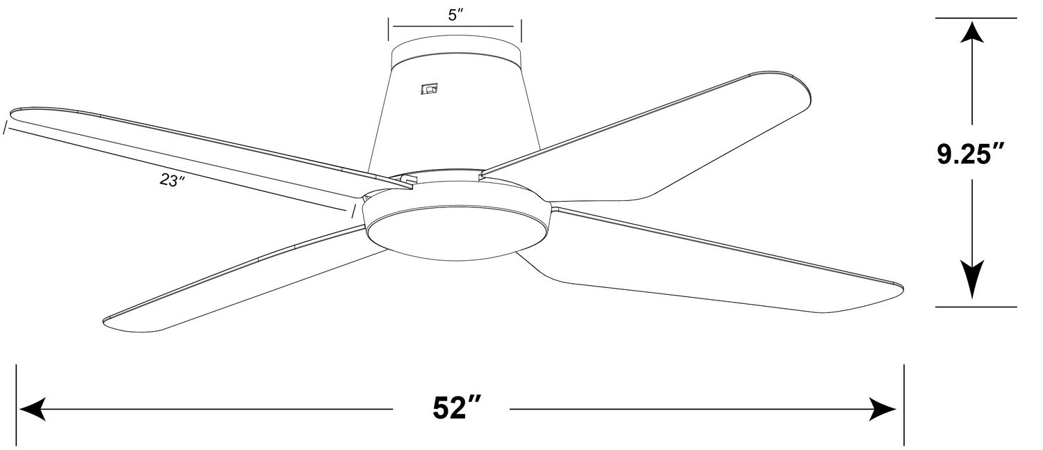 Beacon Lighting 21300201 52``Ceiling Fan, Black