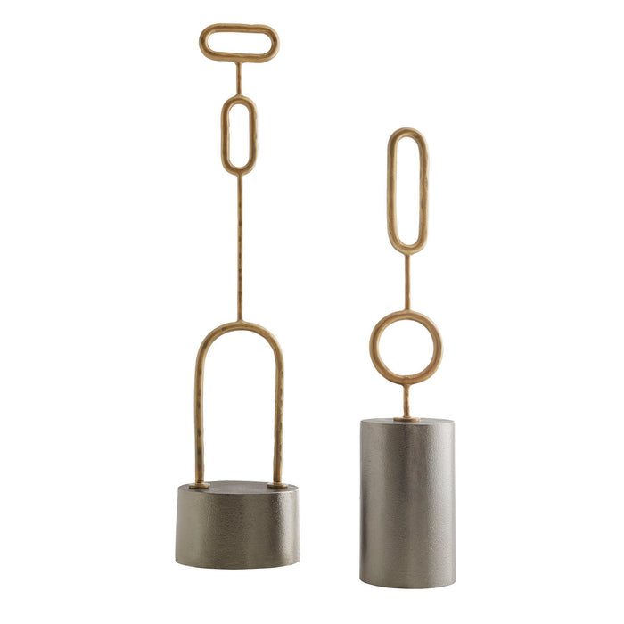 Arteriors 2113 Sculptures, Set of 2, Antique Brass
