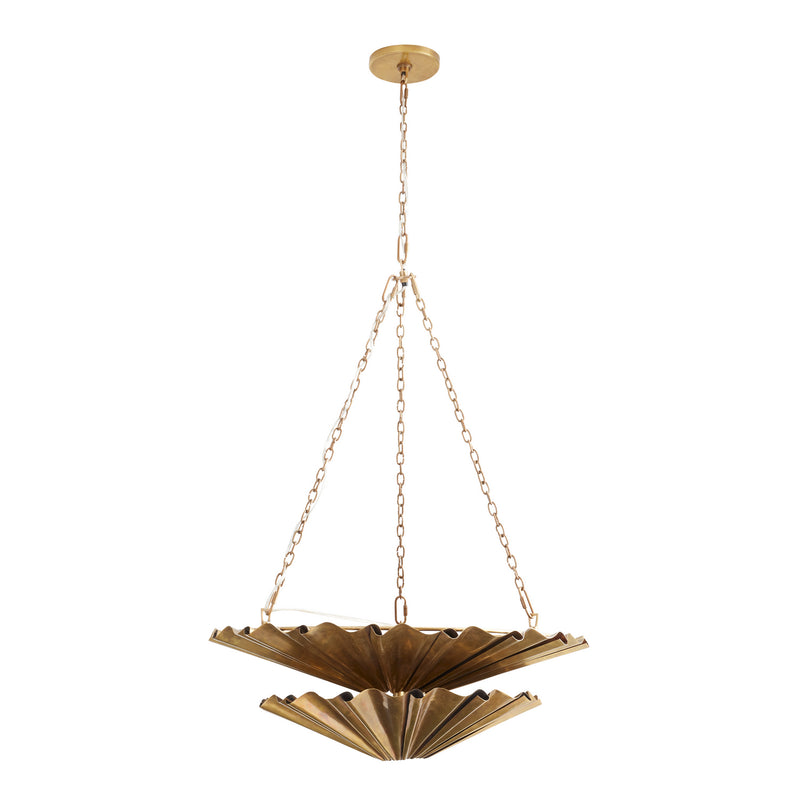 Arteriors 42040 Nine Light Chandelier, Vintage Brass