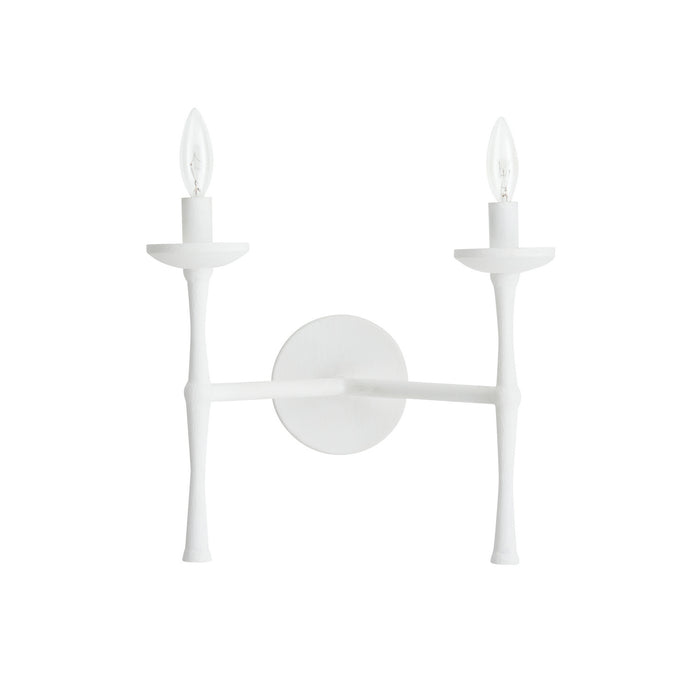 Arteriors 42043 Two Light Wall Sconce, White Gesso