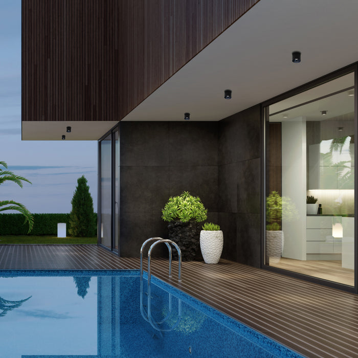 W.A.C. Lighting FM-W47205-40-BK LED Outdoor Flush Mount, Black