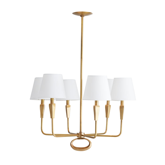 Arteriors 82018 Six Light Chandelier, Vintage Brass