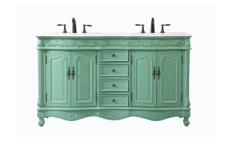 Elegant Lighting VF-1049VM Vanity Sink Set, Vintage Mint