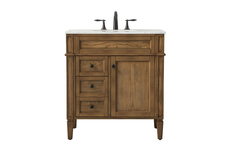 Elegant Lighting VF12532DW Single Bathroom Vanity, Driftwood