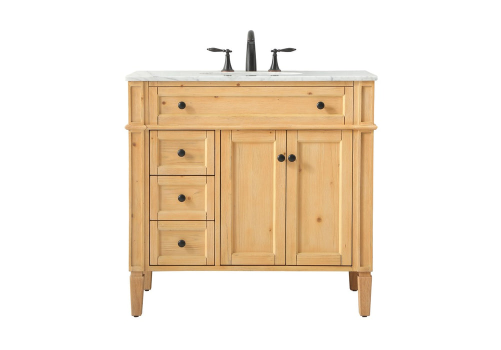 Elegant Lighting VF12536NW Single Bathroom Vanity, Natural Wood