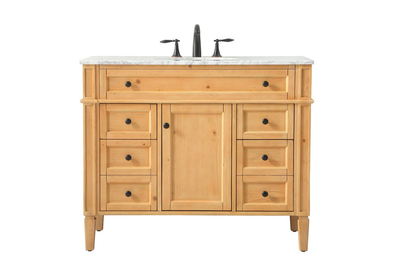 Elegant Lighting VF12542NW Single Bathroom Vanity, Natural Wood