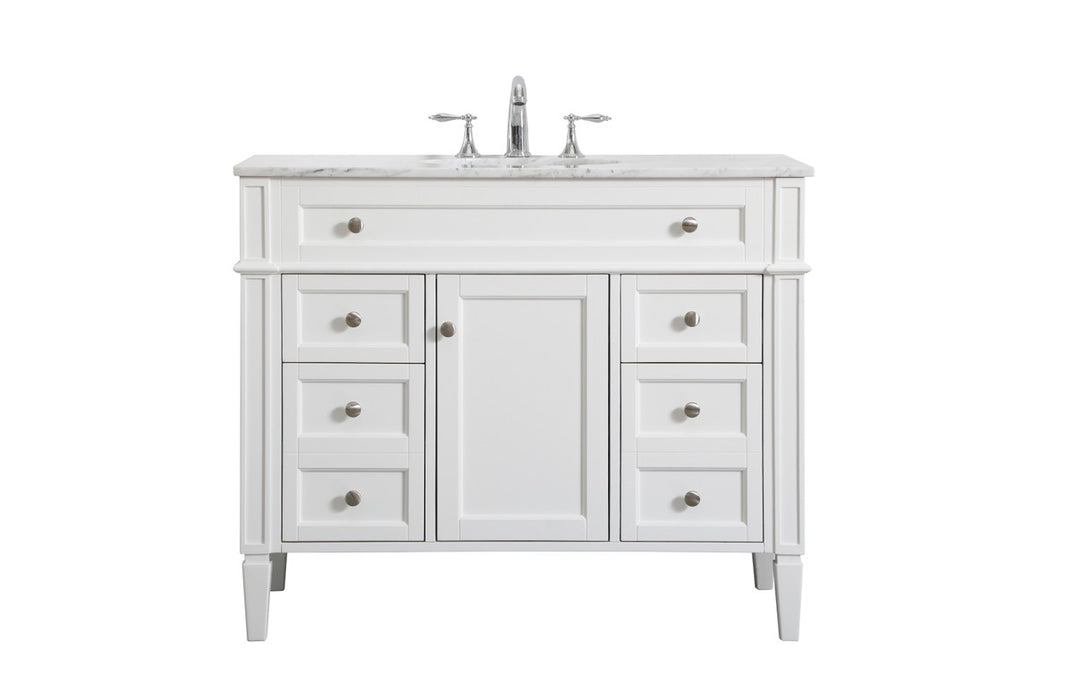 Elegant Lighting VF12542WH Single Bathroom Vanity, White