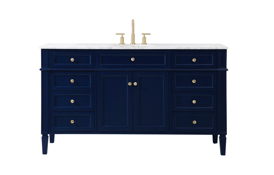 Elegant Lighting VF12560BL Single Bathroom Vanity, Blue