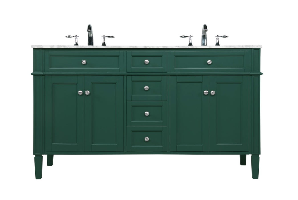 Elegant Lighting VF12560DGN Double Bathroom Vanity, Green