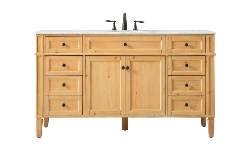Elegant Lighting VF12560NW Single Bathroom Vanity, Natural Wood