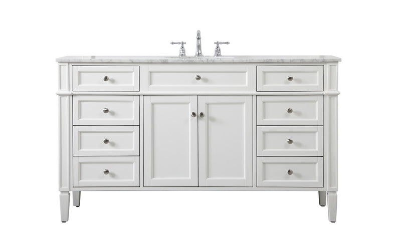 Elegant Lighting VF12560WH Single Bathroom Vanity, White