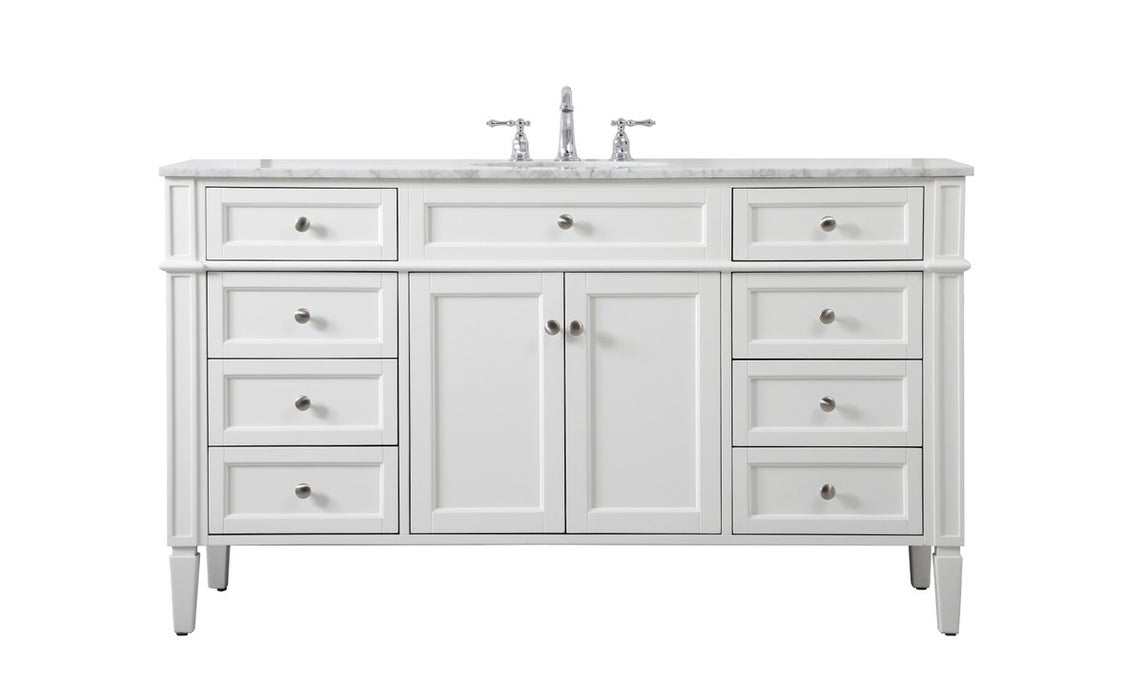 Elegant Lighting VF12560WH Single Bathroom Vanity, White