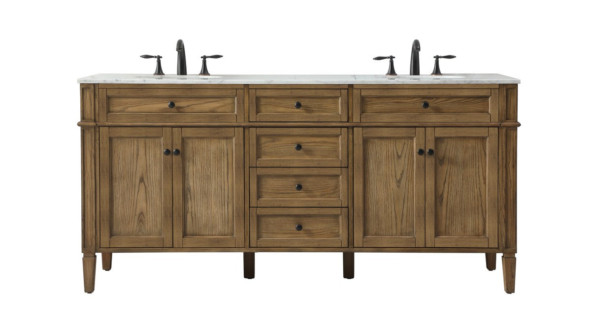Elegant Lighting VF12572DDW Double Bathroom Vanity, Driftwood