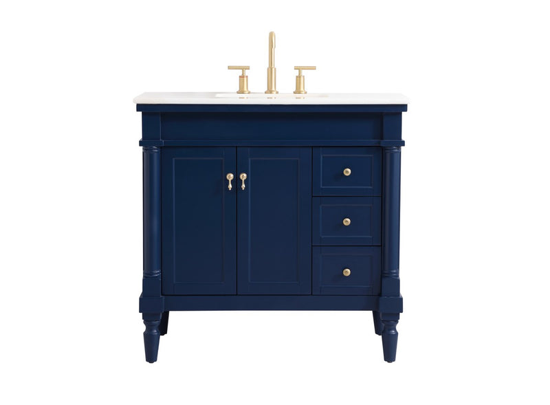 Elegant Lighting VF13036BL Vanity Sink Set, Blue