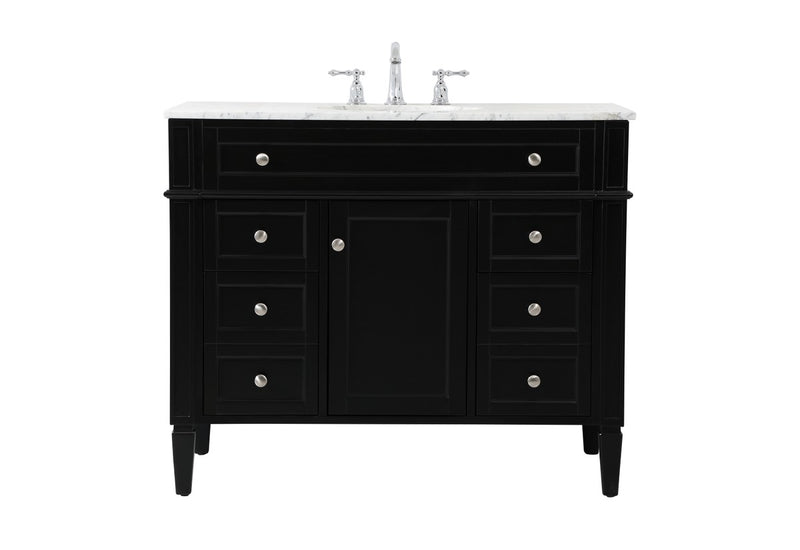Elegant Lighting VF12542BK Single Bathroom Vanity, Black