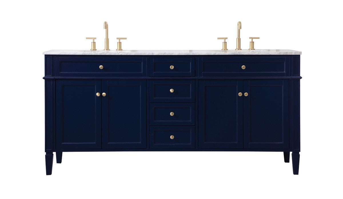 Elegant Lighting VF12572DBL Double Bathroom Vanity, Blue