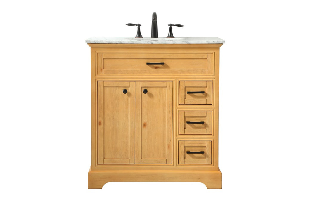 Elegant Lighting VF15032NW Single Bathroom Vanity, Natural Wood