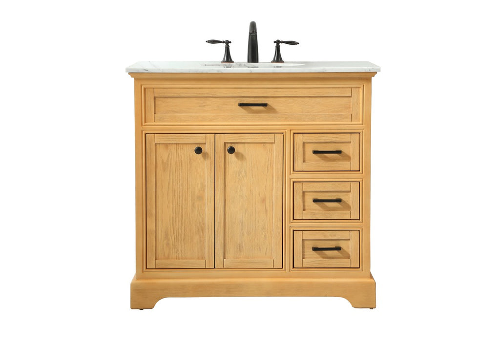 Elegant Lighting VF15036NW Single Bathroom Vanity, Natural Wood