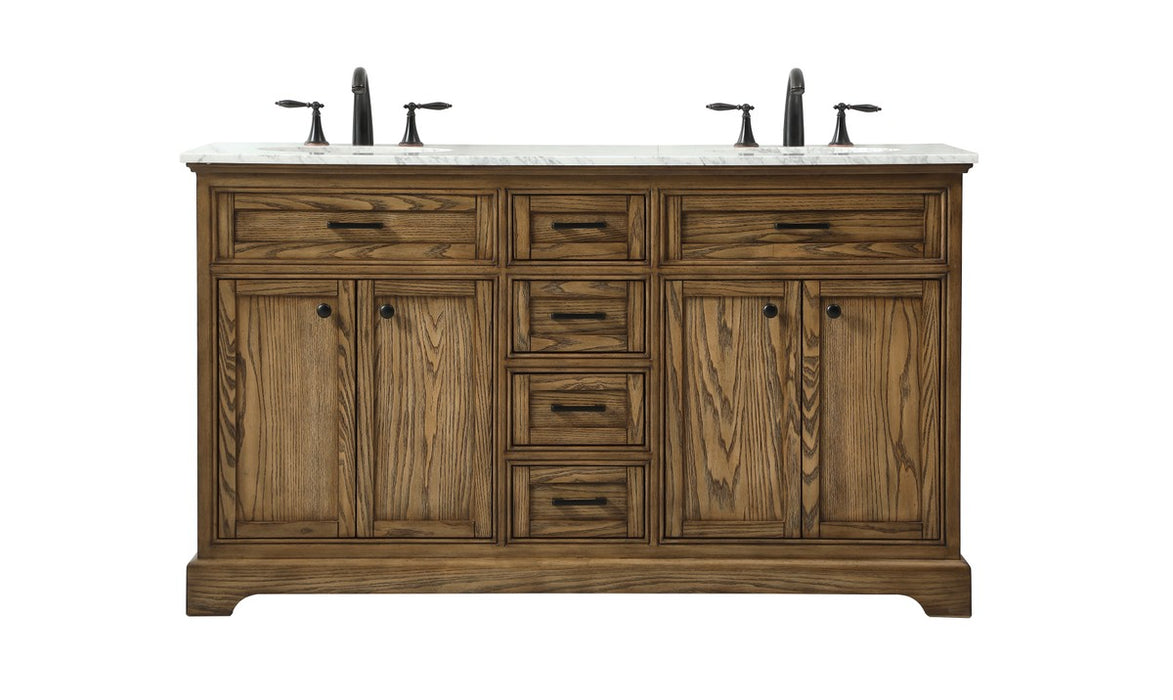 Elegant Lighting VF15060DDW Double Bathroom Vanity, Driftwood