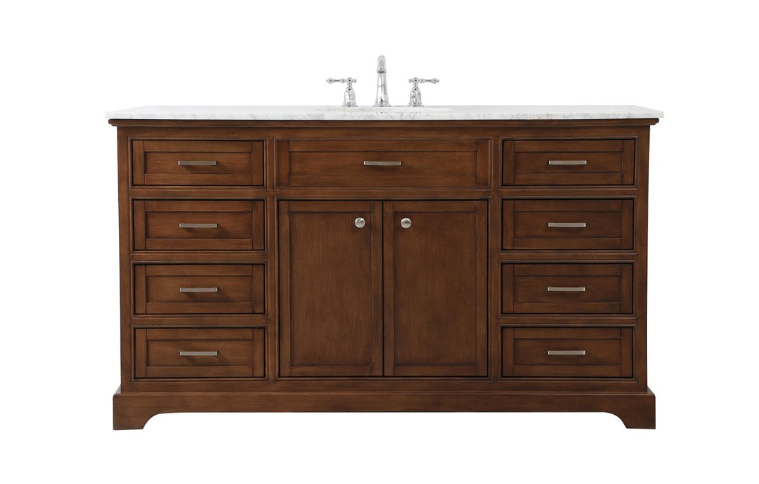 Elegant Lighting VF15060TK Single Bathroom Vanity, Teak