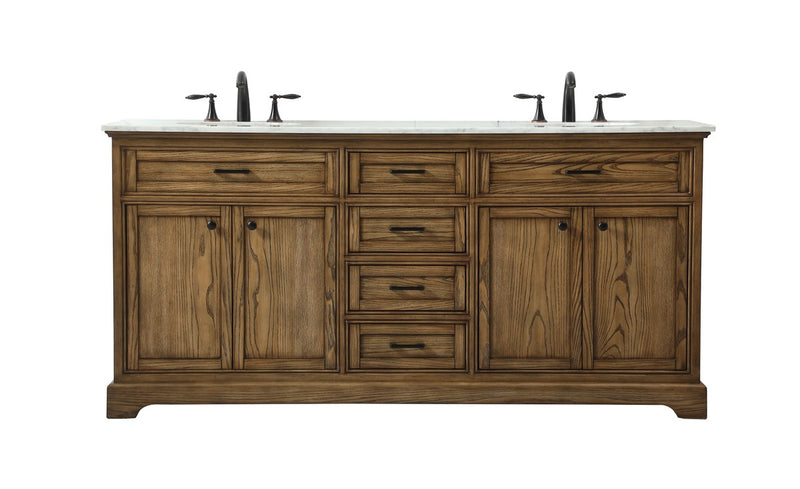 Elegant Lighting VF15072DDW Double Bathroom Vanity, Driftwood
