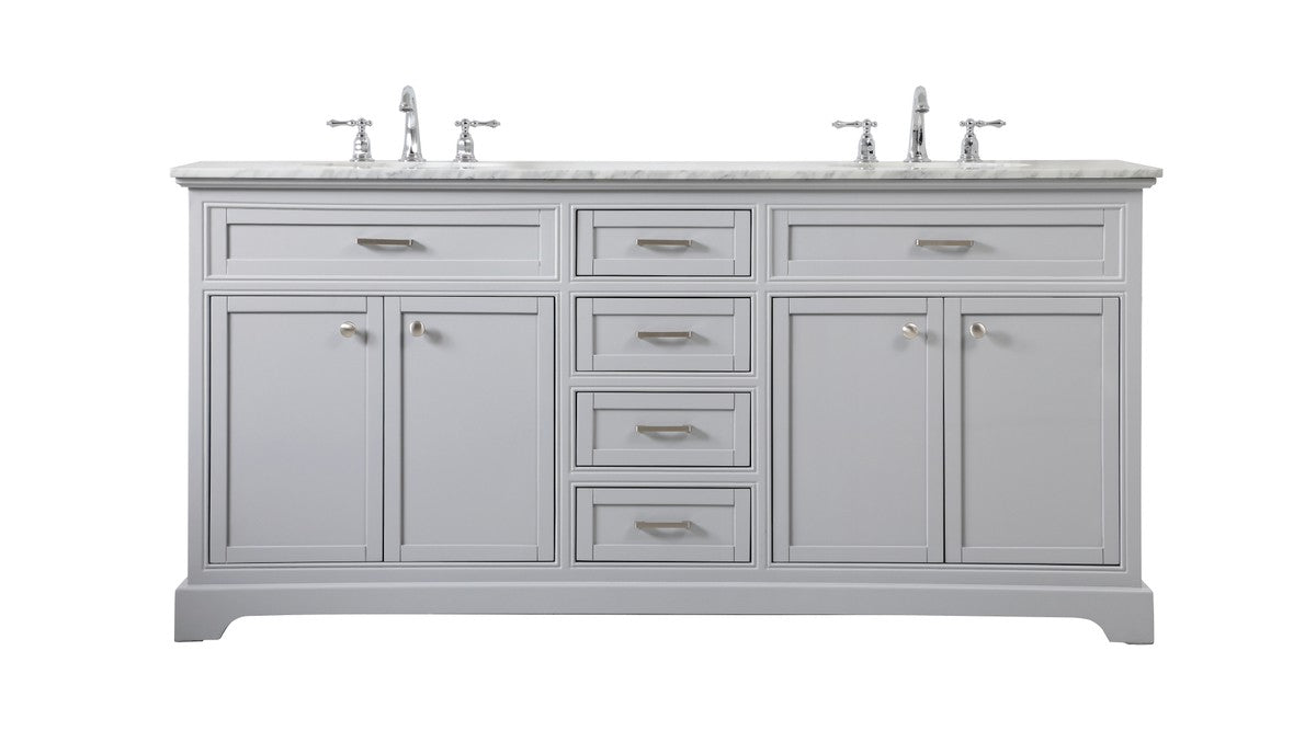 Elegant Lighting VF15072DGR Double Bathroom Vanity, Grey