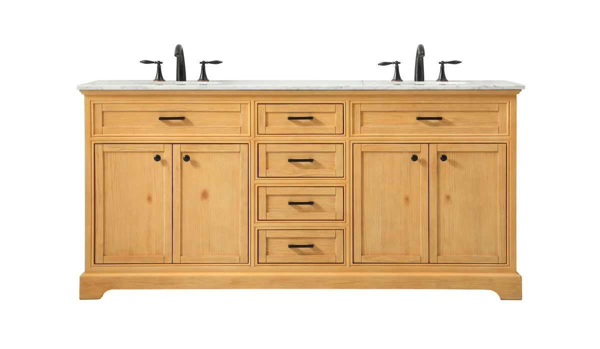 Elegant Lighting VF15072DNW Double Bathroom Vanity, Natural Wood
