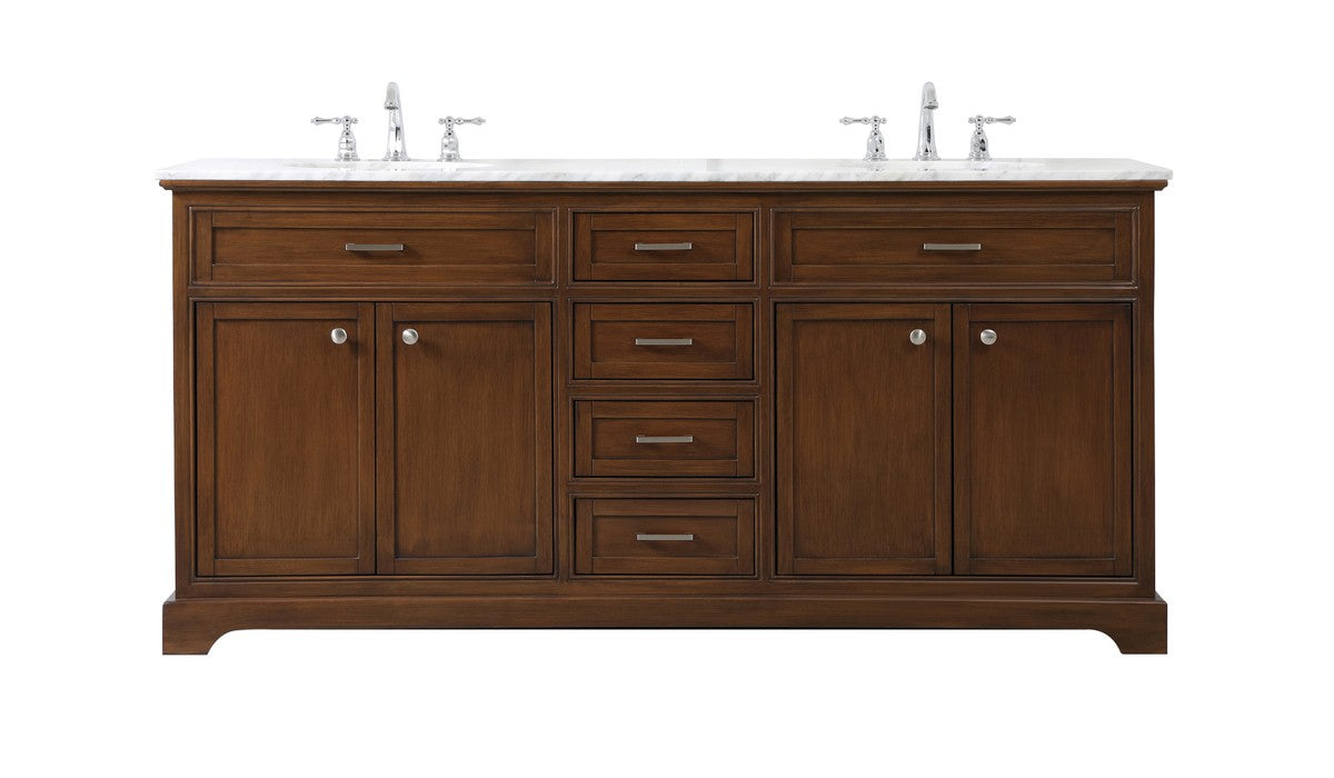 Elegant Lighting VF15072DTK Double Bathroom Vanity, Teak