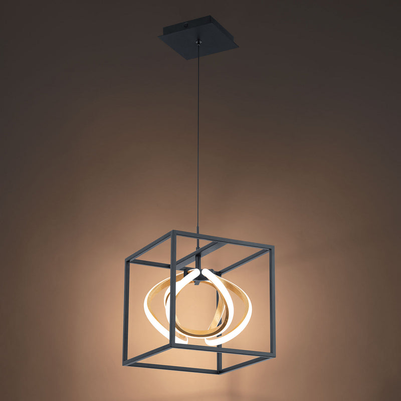 W.A.C. Lighting PD-73210-BK/GL LED Mini Pendant, Black/Gold Leaf