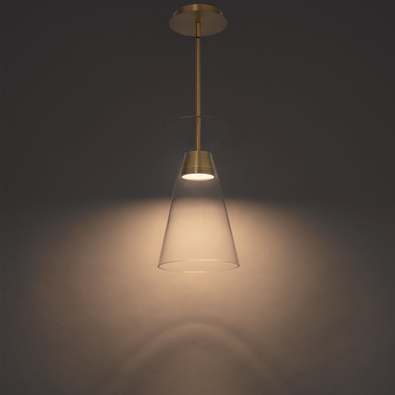 W.A.C. Lighting PD-87214-AB LED Mini Pendant, Aged Brass