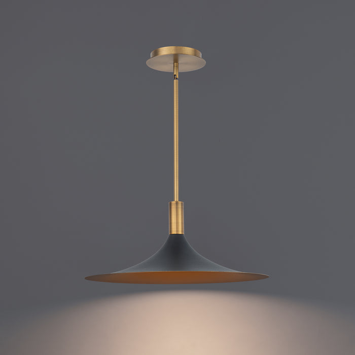 W.A.C. Lighting PD-97218-BK/GO/AB LED Pendant, Black/Gold/Aged Brass