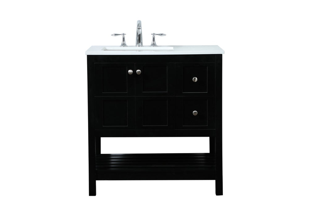 Elegant Lighting VF16432BK Vanity Sink Set, Black