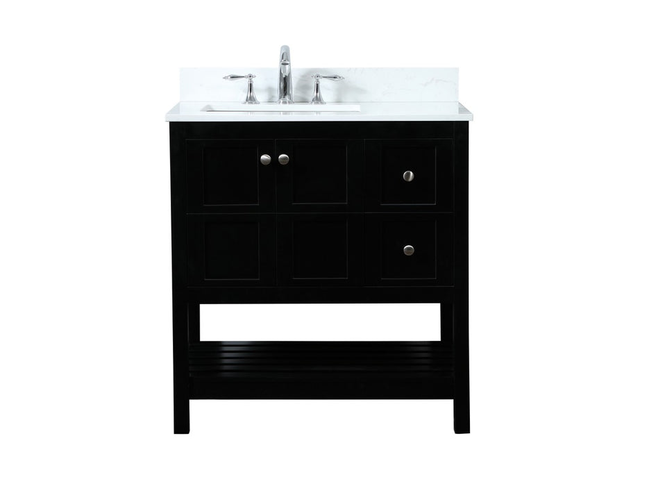 Elegant Lighting VF16432BK-BS Vanity Sink Set, Black