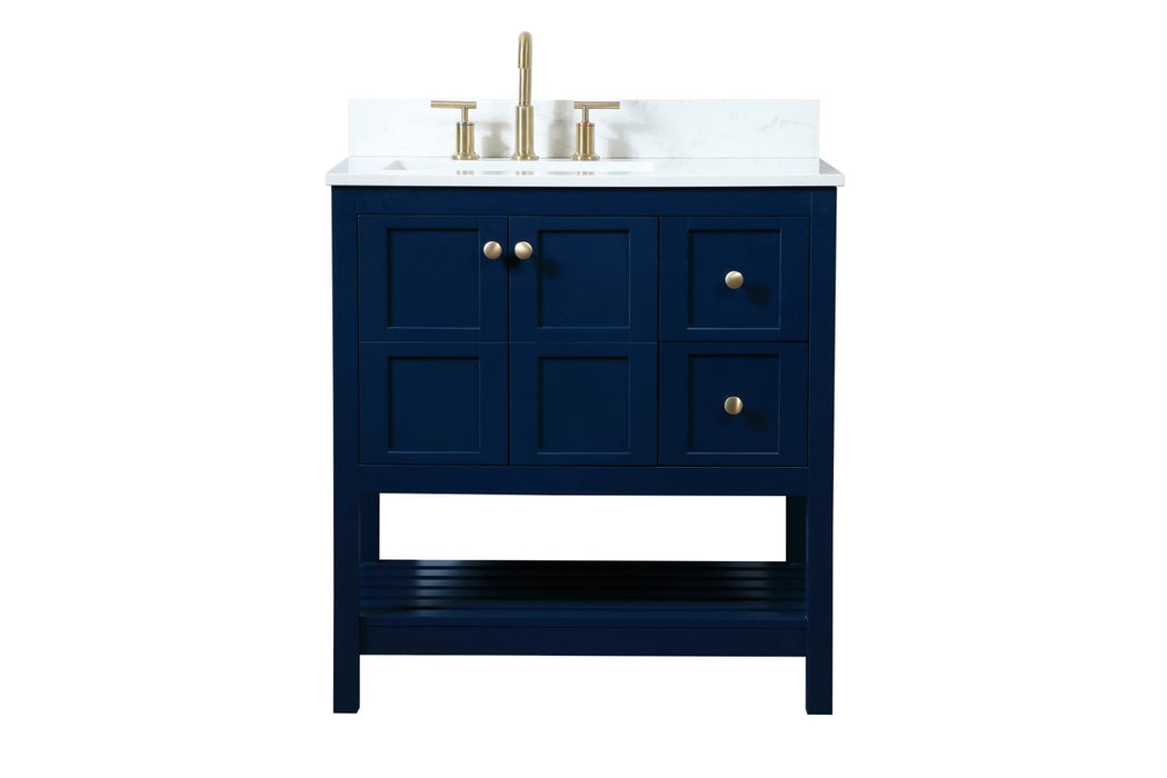 Elegant Lighting VF16432BL-BS Vanity Sink Set, Blue