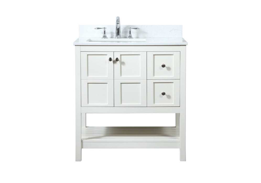 Elegant Lighting VF16432WH-BS Vanity Sink Set, White
