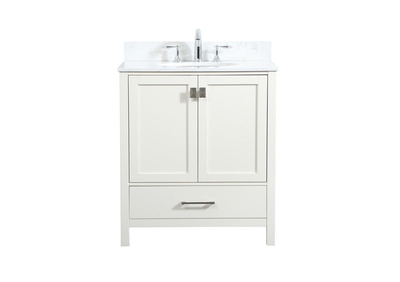 Elegant Lighting VF18830WH-BS Vanity Sink Set, White