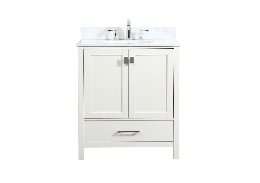 Elegant Lighting VF18830WH-BS Vanity Sink Set, White