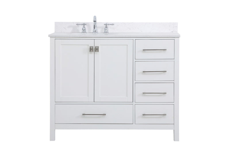 Elegant Lighting VF18842WH-BS Bathroom Vanity Set, White
