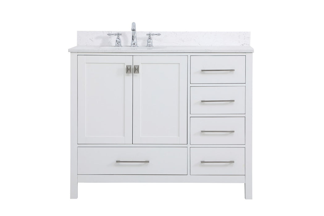 Elegant Lighting VF18842WH-BS Bathroom Vanity Set, White