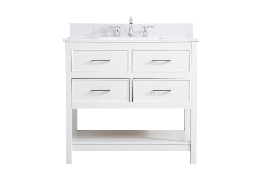 Elegant Lighting VF19036WH-BS Vanity Sink Set, White