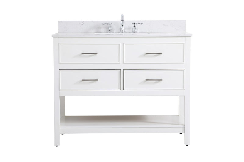 Elegant Lighting VF19042WH-BS Vanity Sink Set, White