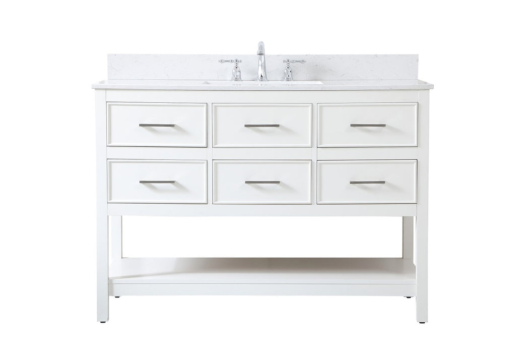 Elegant Lighting VF19048WH-BS Vanity Sink Set, White