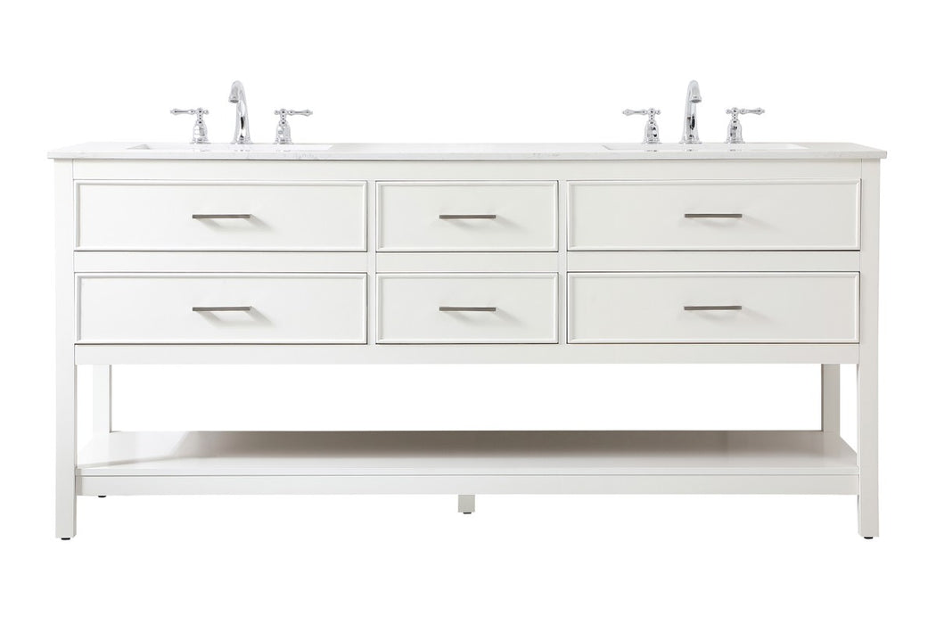 Elegant Lighting VF19072DWH Vanity Sink Set, White