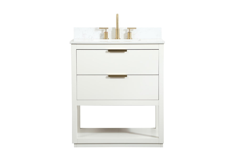 Elegant Lighting VF19230WH-BS Vanity Sink Set, White