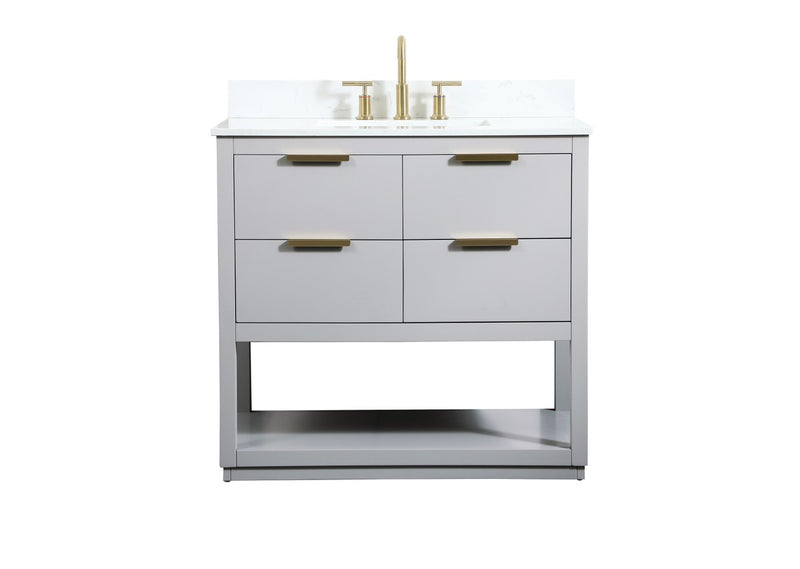 Elegant Lighting VF19236GR-BS Vanity Sink Set, Grey