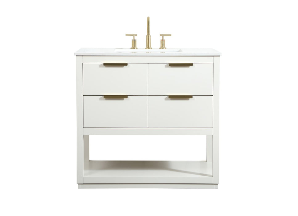 Elegant Lighting VF19236WH Vanity Sink Set, White